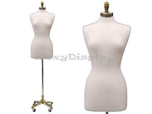 ROXYDISPLAY Linen Female Foam Arms are Durable Plastic Made with Wooden Patern JF-F1WLARM +BS-05 with Rectangle Brushed Metal Base 