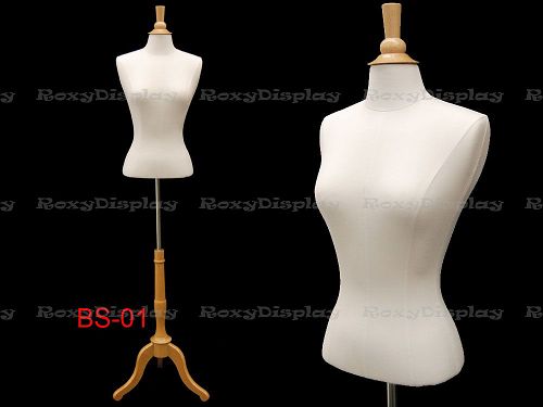 ROXYDISPLAY Linen Female Foam Arms are Durable Plastic Made with Wooden Patern with Rectangle Brushed Metal Base JF-F1WLARM +BS-05 