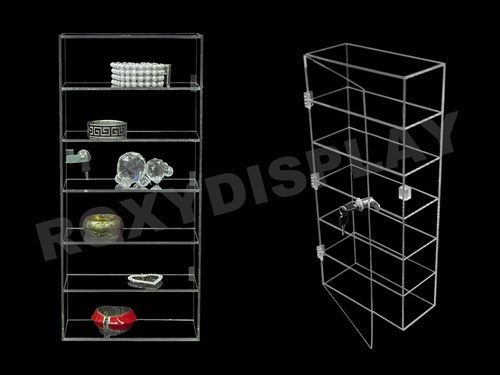 Acrylic Display Tower Case Small Items Display Show Case #JW-AD-F6804BK 